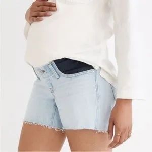NWT Madewell Light Wash Maternity Side Panel Relaxed Denim Shorts Size 27